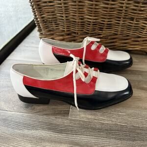 Vintage FootJoy 21st Century Golf Shoes Women’s 7.5 B Red White Black Spikes USA